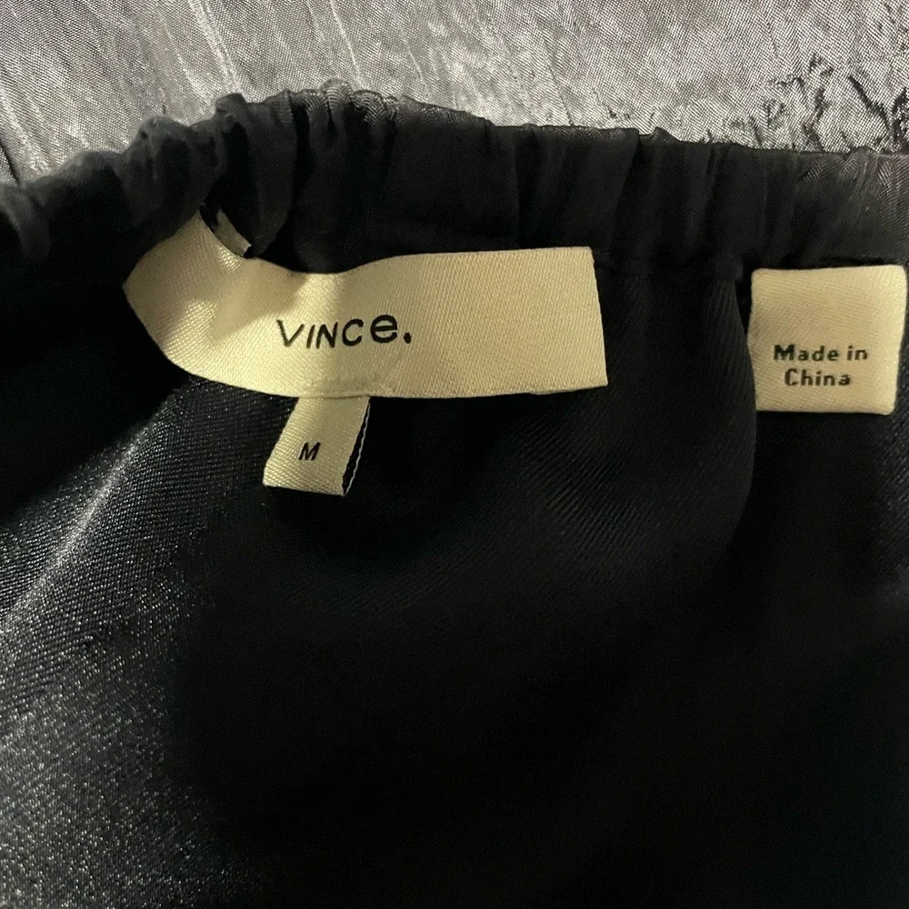 Vince Black Crinkled Wide-Leg Pants - Picture 5 of 7
